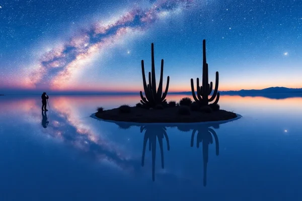 Featured image for Fotografía en el Salar de Uyuni: Guía Definitiva para Capturar el Efecto Espejo, Cactus y Estrellas — Experiencias